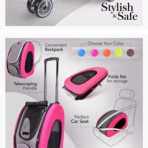 4 in 1 Pink Pet Carrier/car seat/ stroller